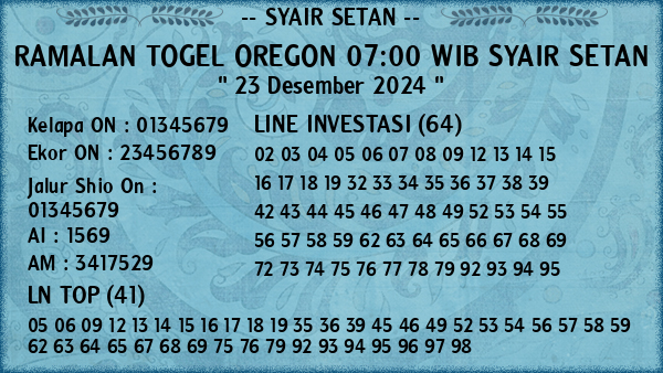 Prediksi Oregon 07:00 WIB