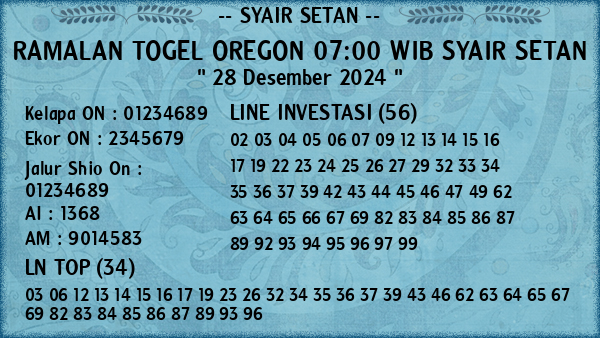 Prediksi Oregon 07:00 WIB