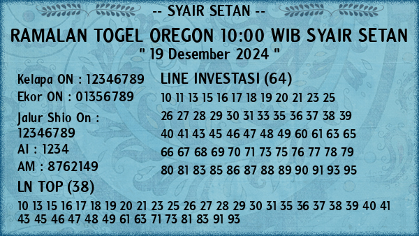 Prediksi Oregon 10:00 WIB