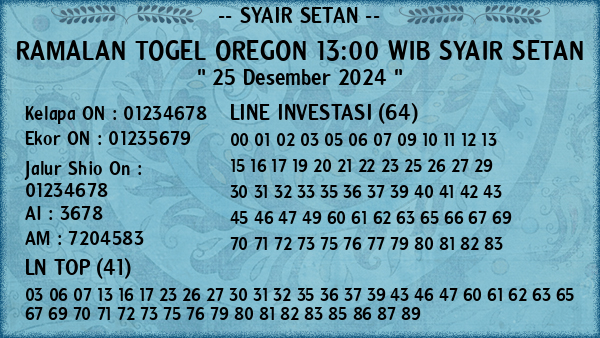 Prediksi Oregon 13:00 WIB