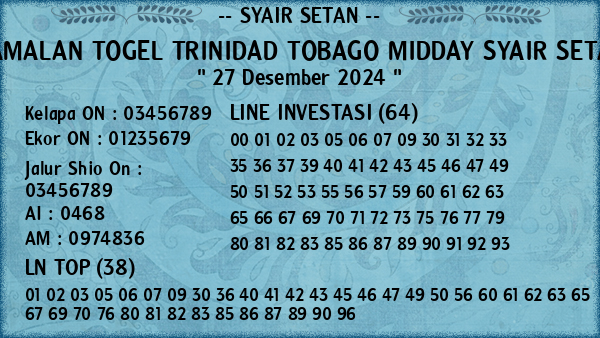 Prediksi Trinidad Tobago Midday