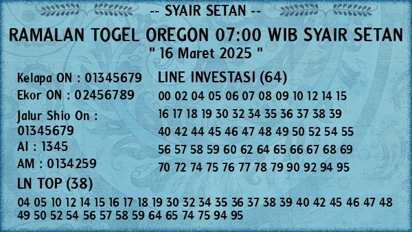 Prediksi Oregon 07:00 WIB