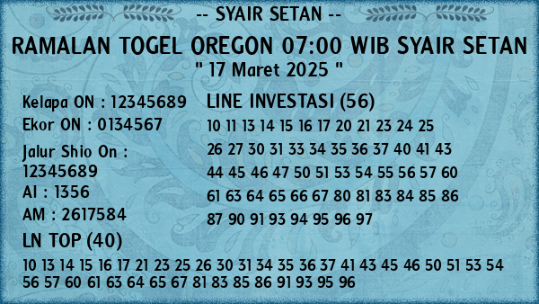 Prediksi Oregon 07:00 WIB