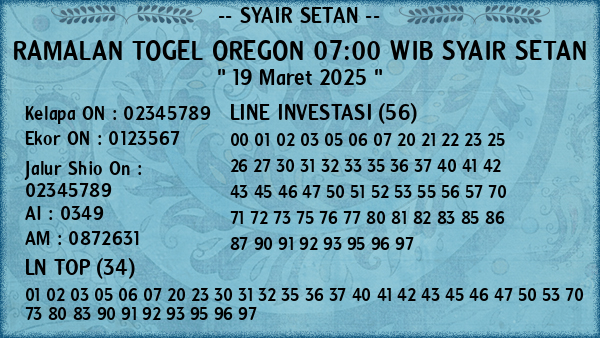 Prediksi Oregon 07:00 WIB