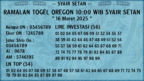 Prediksi Oregon 10:00 WIB