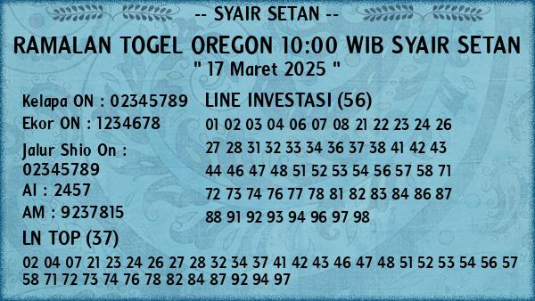 Prediksi Oregon 10:00 WIB