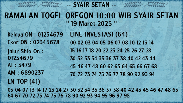 Prediksi Oregon 10:00 WIB