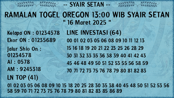 Prediksi Oregon 13:00 WIB