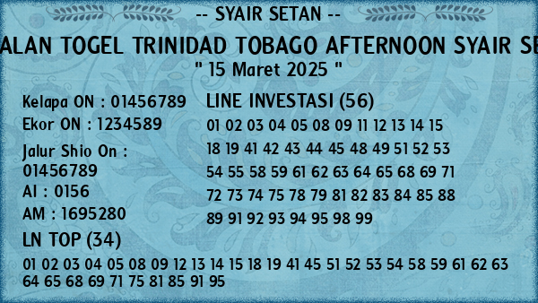 Prediksi Trinidad Tobago Afternoon