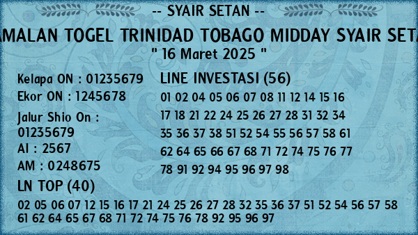 Prediksi Trinidad Tobago Midday