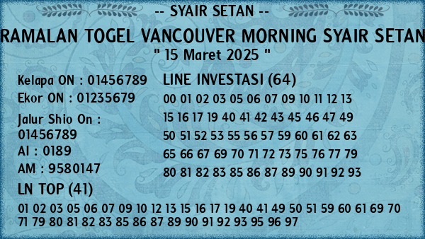 Prediksi Vancouver Morning