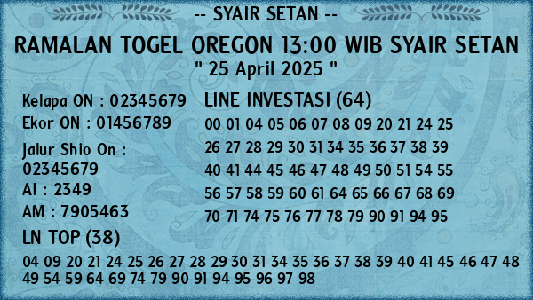 Prediksi Oregon 13:00 WIB