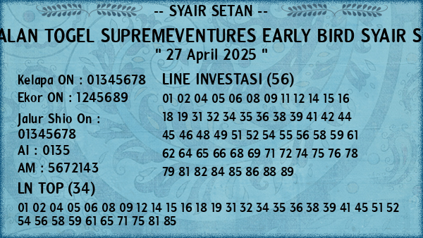 Prediksi Supremeventures Early Bird