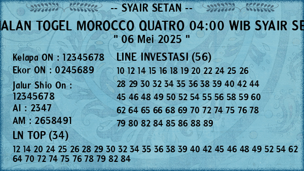 Prediksi Morocco Quatro 04:00 WIB