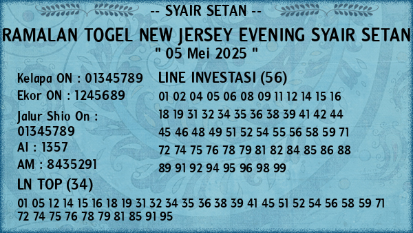 Prediksi New Jersey Evening