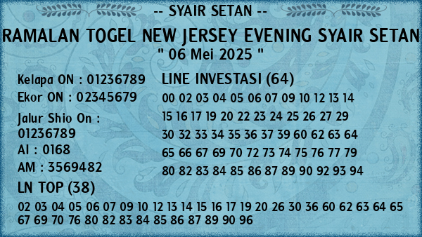 Prediksi New Jersey Evening