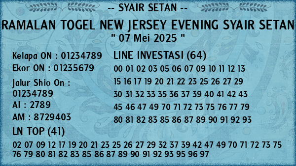 Prediksi New Jersey Evening