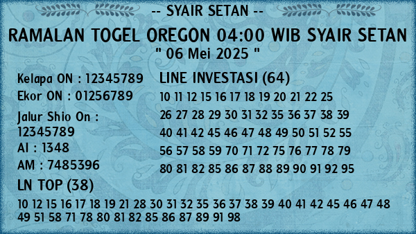 Prediksi Oregon 04:00 WIB