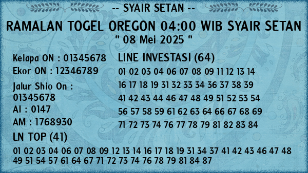 Prediksi Oregon 04:00 WIB