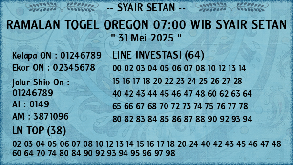 Prediksi Oregon 07:00 WIB