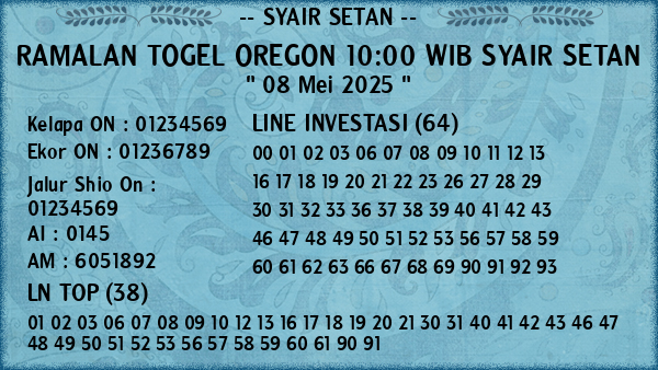 Prediksi Oregon 10:00 WIB