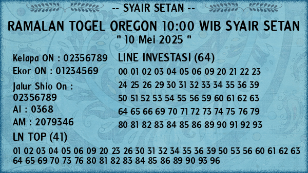 Prediksi Oregon 10:00 WIB