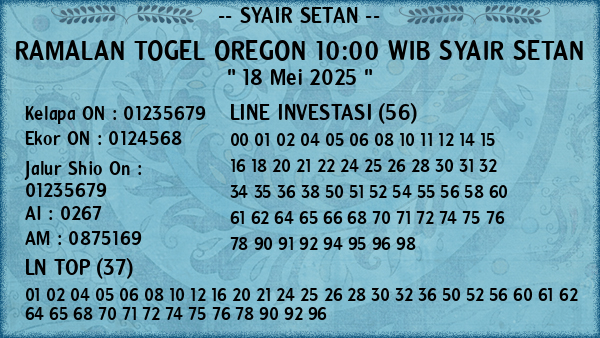 Prediksi Oregon 10:00 WIB