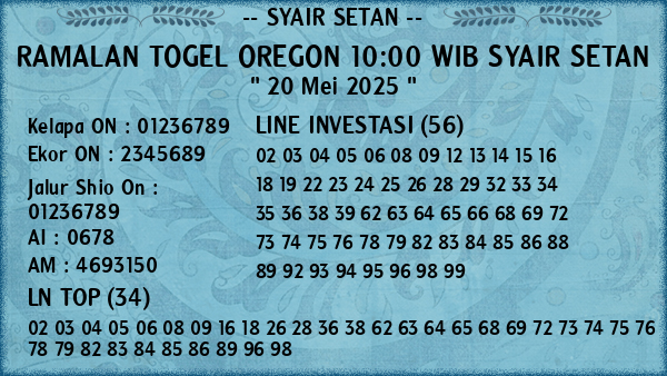 Prediksi Oregon 10:00 WIB