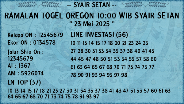 Prediksi Oregon 10:00 WIB