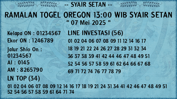 Prediksi Oregon 13:00 WIB