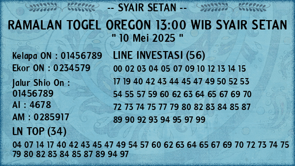 Prediksi Oregon 13:00 WIB