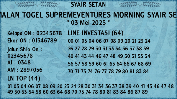 Prediksi Supremeventures Morning