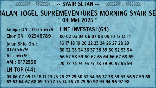 Prediksi Supremeventures Morning