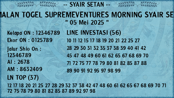 Prediksi Supremeventures Morning