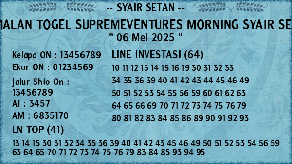 Prediksi Supremeventures Morning