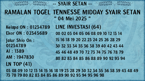 Prediksi Tennesse Midday