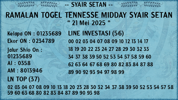 Prediksi Tennesse Midday