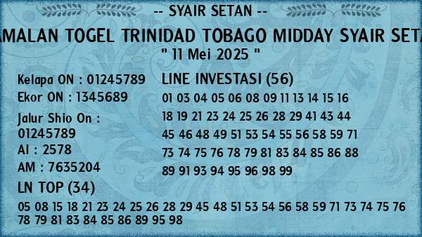 Prediksi Trinidad Tobago Midday