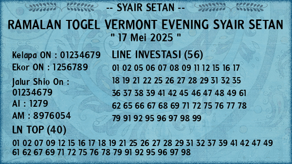 Prediksi Vermont Evening