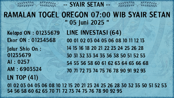 Prediksi Oregon 07:00 WIB