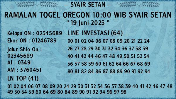 Prediksi Oregon 10:00 WIB