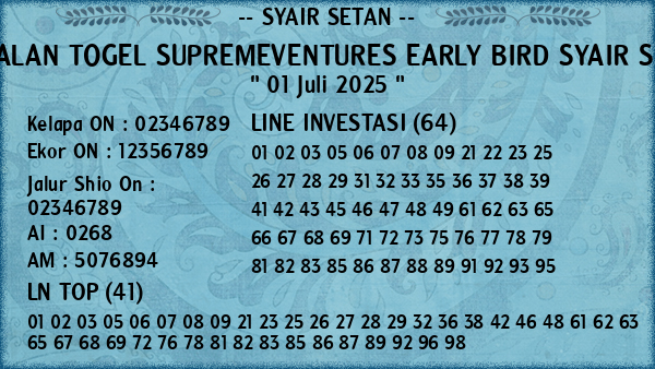 Prediksi Supremeventures Early Bird