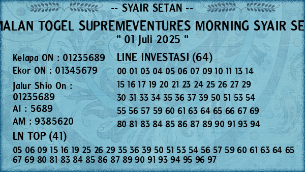 Prediksi Supremeventures Morning