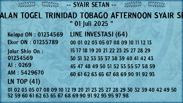 Prediksi Trinidad Tobago Afternoon