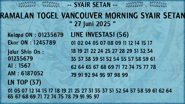 Prediksi Vancouver Morning