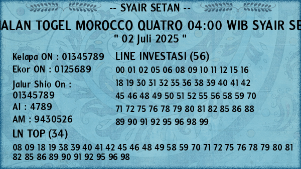Prediksi Morocco Quatro 04:00 WIB