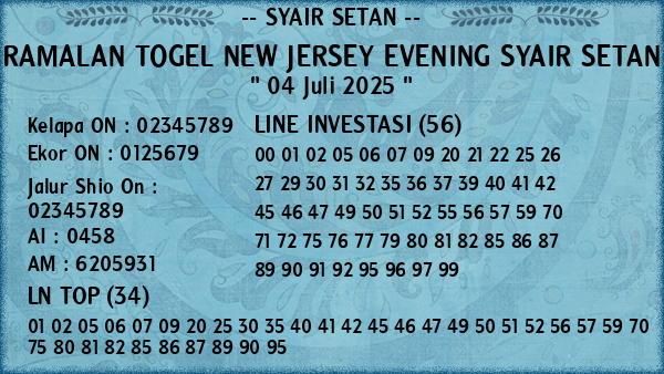Prediksi New Jersey Evening