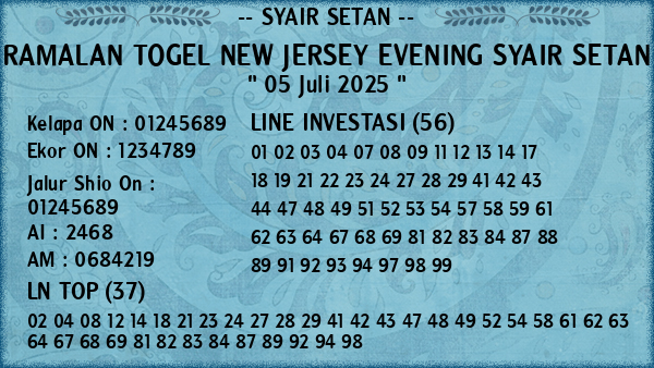 Prediksi New Jersey Evening