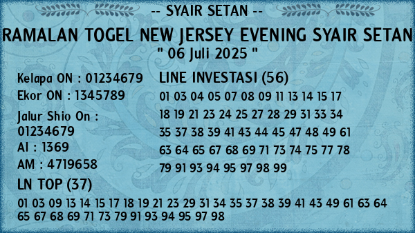 Prediksi New Jersey Evening