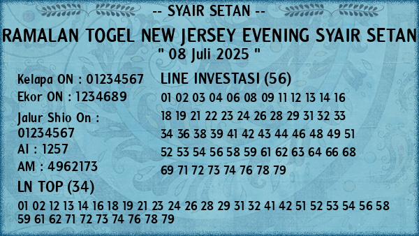 Prediksi New Jersey Evening